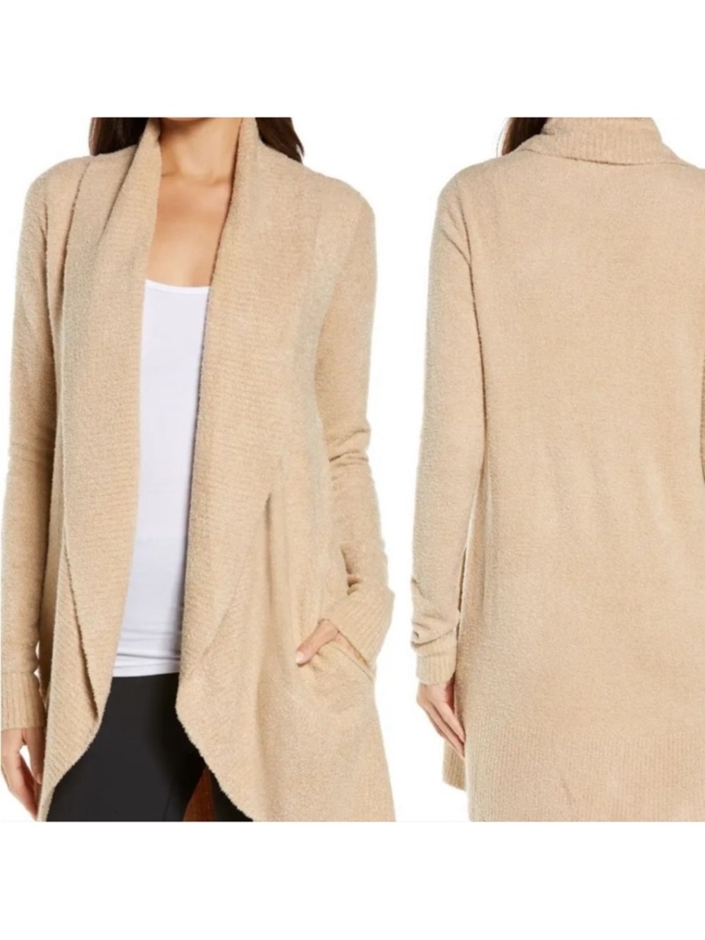 Barefoot Dreams CozyChic Lite Circle Cardigan in Camel